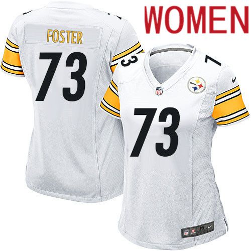 Women Pittsburgh Steelers 73 Ramon Foster Nike White Game NFL Jersey
